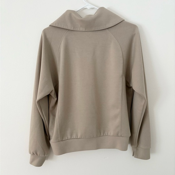 Anrabess Light Khaki 2 Piece Wide Leg Lounge Set Funnel Neck Pullover Size Small - Picture 10 of 14